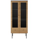 Livetastic VITRINA, furnirano hrast črna, barve hrasta | Shoptok.si