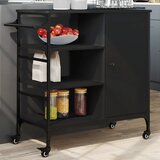  Kuhinjska kolica crna 87,5x38,5x84,5 cm od konstruiranog drva | shoptok.hr
