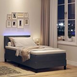  LED Box Spring Krevet Tamno siva 100 x 200 cm Baršun | shoptok.hr