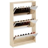 Ormarić za cipele 3 razine s ogledalom hrast 63 x 17 x 102,5 cm | Eponuda.ba