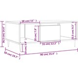  Stolić za kavu sjajni bijeli 90x50x36 5 cm konstruirano drvo | shoptok.hr