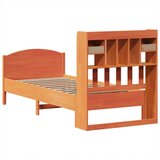  Knjižna postelja brez vzmetnice vošč. rjava 75x190 cm borovina, (21653678) | Shoptok.si