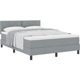 vidaXL Posteljni okvir z vzmetnico Svetlo siva 160x200 cm Tkanina | Shoptok.si