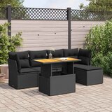 vidaXL 6-dijelni set vrtnih sofa s jastucima crni od poliratana | shoptok.hr