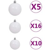 In umjetno božićno drvce s led svjetlima i kuglicama 210 cm zeleno | shoptok.hr