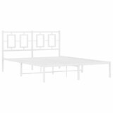  Metalni okvir za krevet s uzglavljem bijeli 135x190 cm | shoptok.hr