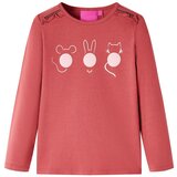 vidaXL Dječja majica dugih rukava tamnoružičasta 128 | shoptok.hr