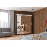 ADRK Spalna drsna omara ETTORE z ogledalom in LED, 180 cm - ČOKOLADA | Shoptok.si