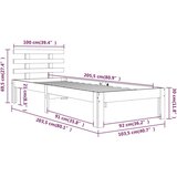  Okvir Za krevet od masivnog drva 100 x 200 cm | shoptok.hr