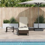 vidaXL ležalnik na soncu Rjava in krem bela PE ratan 157 x 55 x 92 cm | Shoptok.si