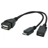 USB kabl Micro USB-B USB-A 0,15 m, Crno