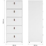Bessagi Home Komoda Mick, Bela, 5 Predalov | Shoptok.si
