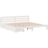 vidaXL Posteljni okvir brez vzmetnice bel 180x200 cm trdna borovina | Shoptok.si