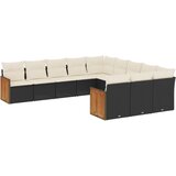 11-dijelni set vrtnih sofa od poliratana s jastucima crni | shoptok.hr