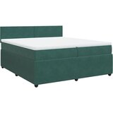 vidaXL Box spring postelja z vzmetnico temno zelena 200x200 cm žamet, (21305614) | Shoptok.si