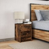  Noćni ormarić s LED svjetlima boja dimljenog hrasta | shoptok.hr