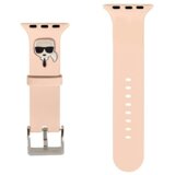 Karl Lagerfeld Silikonski pašček za uro KLAWMSLKP za Apple Watch 38 / 40 mm - Karls Head roza | Shoptok.si