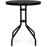 Multi Garden okrugli vrtni stol 60 cm od kaljenog stakla za vrt, terasu ili balkon, crni | shoptok.hr