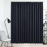 vidaXL Zavjesa za zamračivanje s kukama crna 290 x 245 cm | shoptok.hr