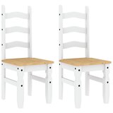  The Living Store Jedilni stoli 2 kosa Corona beli 42x47x107 cm trdna borovina - Jedilni Stol, (21447456) | Shoptok.si