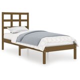 The Living Store Posteljni okvir medeno rjav iz trdnega lesa 100x200 cm - Posteljni Okvir, (21526763) | Shoptok.si
