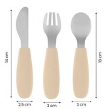 Petite&Mars Set pribora za jelo od nehrđajućeg čelika sa silikonskom ručkom 12 m+ Take&Match, Sweet Pea | Shoptok.si