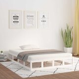  Okvir za krevet od masivnog drva bijeli 150 x 200 cm veliki | shoptok.hr
