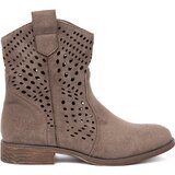 SEASTAR Dark beige openwork boots in cowboy style Cene