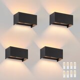 Nettlife 4 Črne LED zunanje stenske svetilke, gor/dol osvetlitev, IP65, topla bela svetloba G9, (22136354) | Shoptok.si