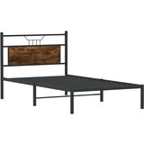 vidaXL Posteljni okvir brez vzmetnice hrast 100x200 cm inženirski les | Shoptok.si