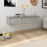 Maison Chic Stenska polica - Viseča Polica s predali betonsko siva 88x26x18,5 cm, (21793345) | Shoptok.si
