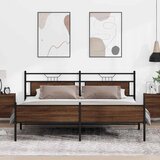  Metalni okvir kreveta bez madraca smeđa boja hrasta 193x201 cm | Eponuda.ba