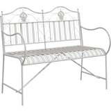 vidaXL klop Bela Kovina 103.5 x 59 x 89 cm Trajna Zunanja klop | Shoptok.si