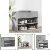 The Living Store Klop za čevlje betonsko siva 60x30x45 cm iverna plošča - Klop Za Čevlje, (21744395) Cene