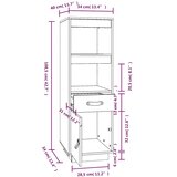  Visoka komoda crni 34 x 40 x 108,5 cm od masivne borovine | shoptok.hr