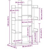  Knjižni ormar crni hrast 86x25 5x140 cm od drvenih materijala | shoptok.hr
