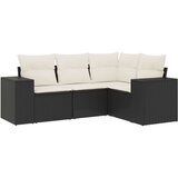  4-dijelni set vrtnih sofa od poliratana s jastucima crni | shoptok.hr