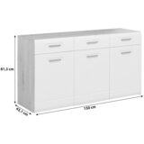 Mömax komoda auris, bela, barva hrasta | Shoptok.si