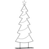 Metalna božićna jelka s stalakom Crna 150 cm Čelik | shoptok.hr