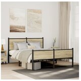 vidaXL Metalni okvir kreveta bez madraca boja hrasta sonome 150x200 cm Cijene