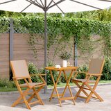 vidaXL 3-dijelni bistro set od tkanine i masivnog drva smeđesivi Cijene