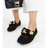 Gemre Black loafers with a decorative safety pin Kibra | shoptok.hr