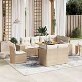 Maison Chic Seti vrtnega pohištva - Vrtna garnitura 9-delna z blazinami bež poli ratan, (21797062) | Shoptok.si
