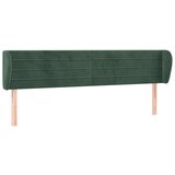  Vzglavje z ušesi temno zeleno 183x23x78/88 cm žamet | Shoptok.si