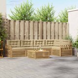  Set vanjskih sofa 6 kom. Bijela i bež Poliester | shoptok.hr
