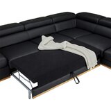 Premium Living Sedežna Garnitura Carmen, Črna, Usnje, Ležišče, Predal | Shoptok.si