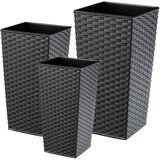KADAX Komplet 3 vrtnih lončkov + vložki, visoki veliki, grafitni, 37+47+57 cm, (5000350817) | Shoptok.si