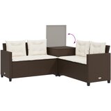  Vrtna sofa L-oblika sa stolom i jastucima smeđa od poliratana | Eponuda.com