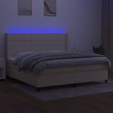 box spring s madracem LED krem 200x200 cm od tkanine | shoptok.hr