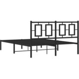  Metalni okvir za krevet s uzglavljem crni 140x200 cm | shoptok.hr